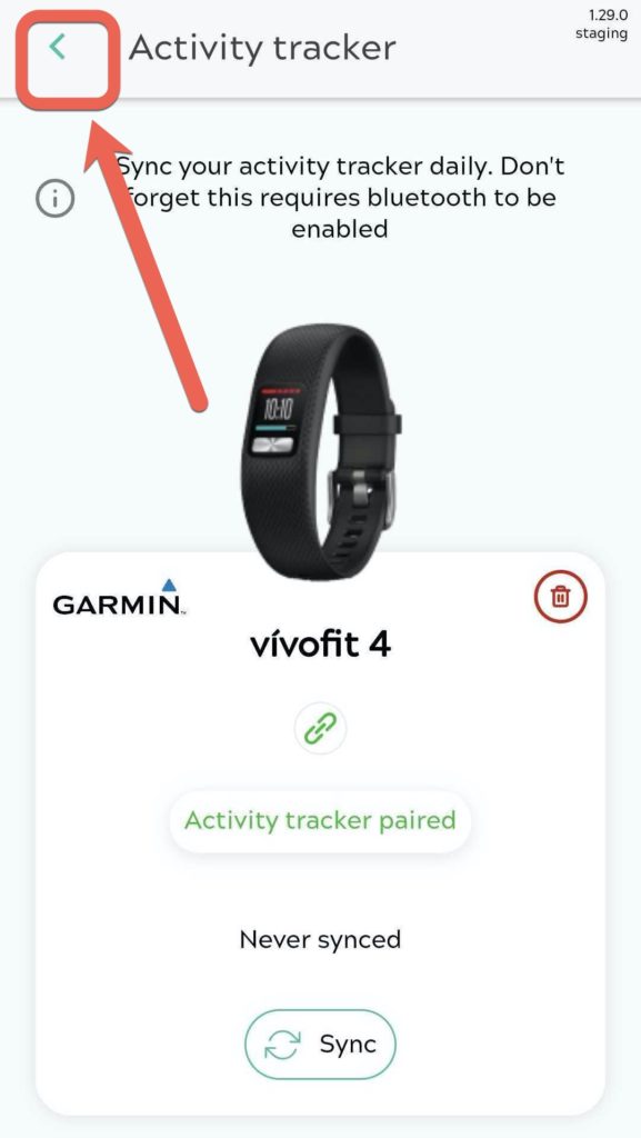 How to pair your Garmin Vivofit 4 & Withings go tracker with the moveUP app? – orthopedics – moveUP